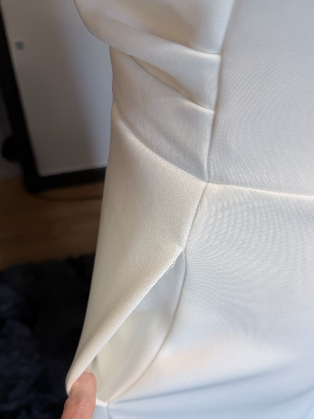 NWT Showpo MACY Off White High-Neck A-line Midi Dress with pockets Sz 2 - Picture 7 of 10